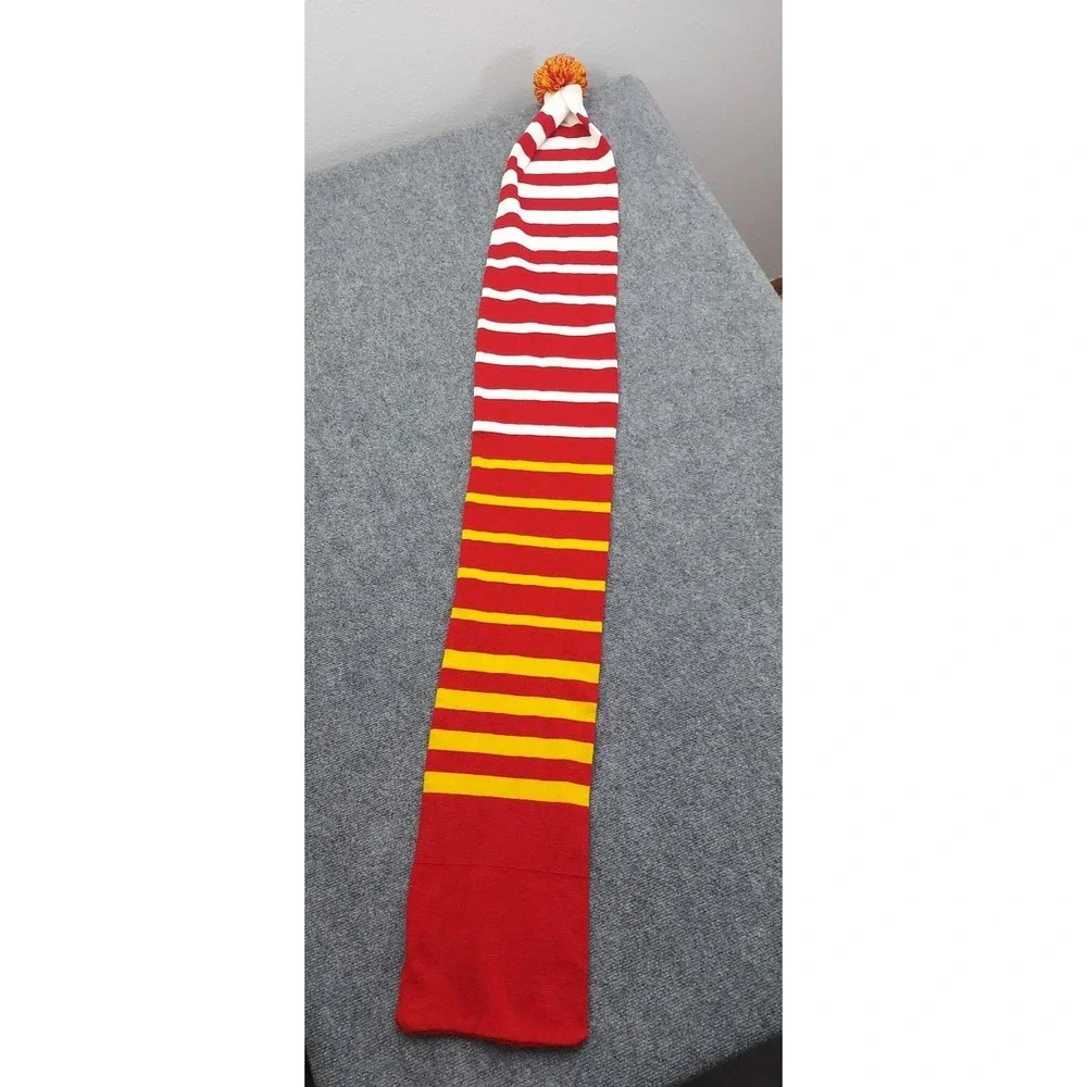 Kansas City‎ Chiefs Scarf Long Striped Pom Pom Ball Logo Knit 59